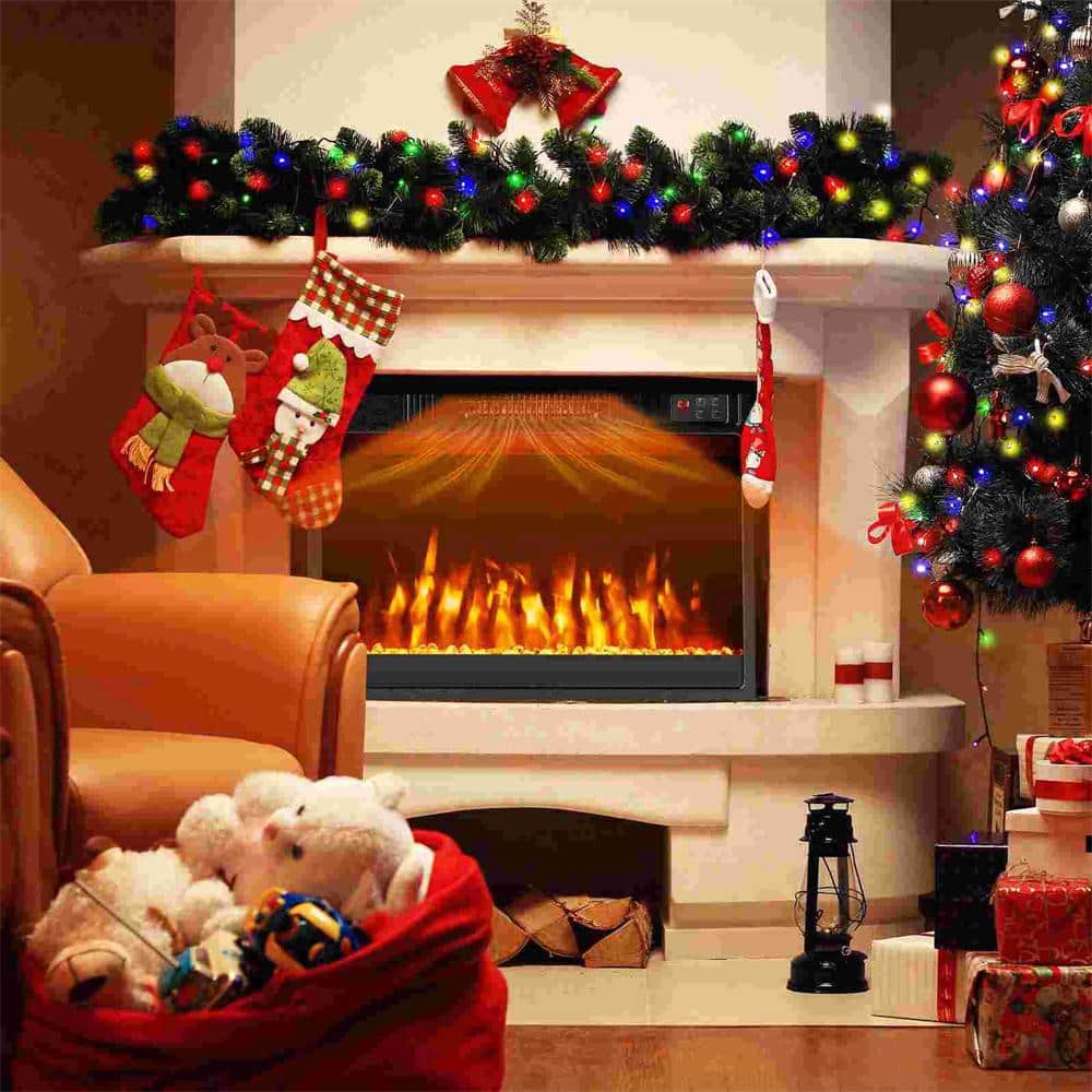 Costway 23 in. 750 with 1500-Watt 50,000 BTU Electric Fireplace Insert with Remote Control Timer (2)