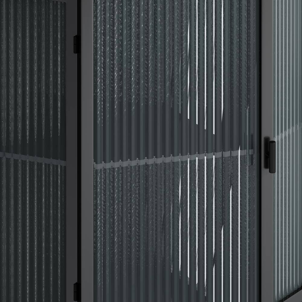 Hooseng 16.54 in. W x 22.25 in. D x 31.5 in. H Black Linen Cabinet with Tempered Glass Door (3)