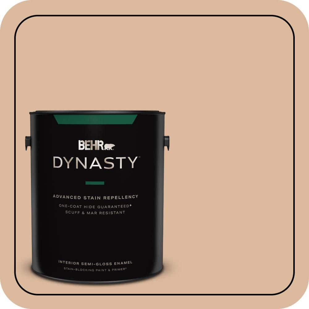 BEHR DYNASTY 1 gal. #PPU3-09 Pumpkin Cream Semi-Gloss Enamel Interior Stain-Blocking Paint & Primer
