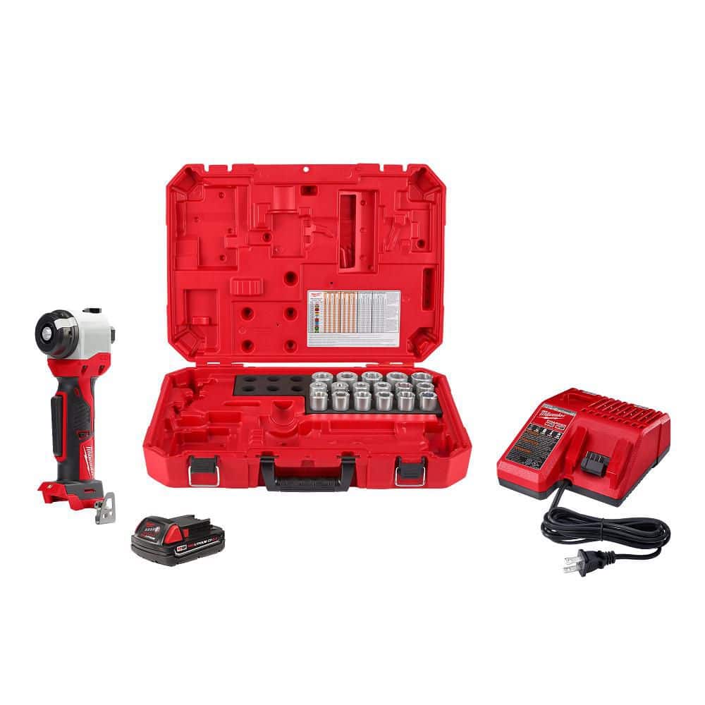 Milwaukee M18 18V Lithium-Ion Cordless Cable Stripper Kit for Cu THHN/XHHW Wire Cutting with (17) Bushings