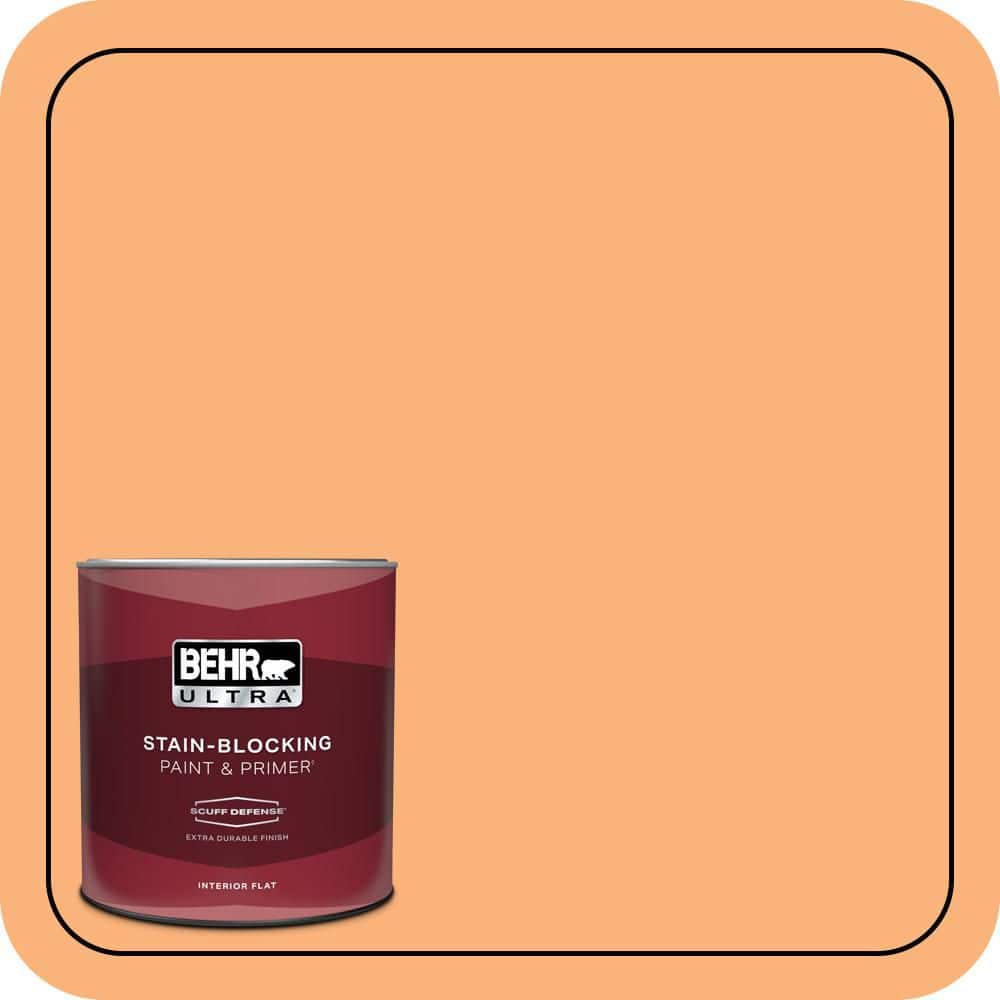 BEHR ULTRA 1 qt. #P220-5 Fuzzy Peach Extra Durable Flat Interior Paint & Primer