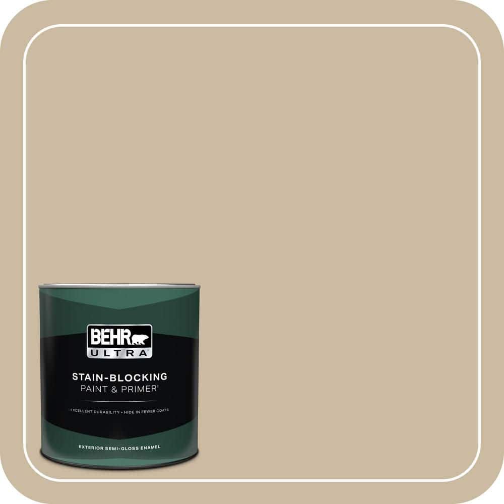 BEHR ULTRA 1 qt. #MQ2-26 Windsor Tan Semi-Gloss Enamel Exterior Paint & Primer
