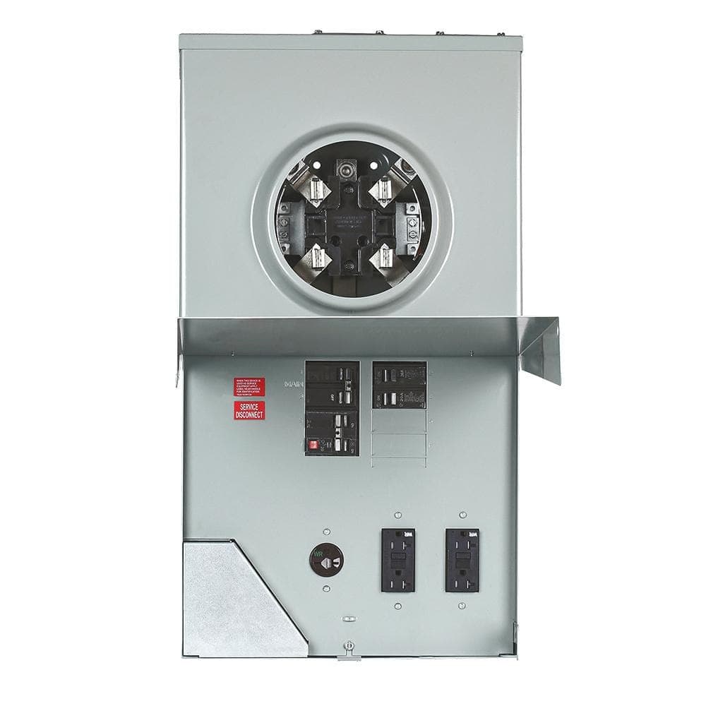 Midwest Electric Products 100 Amp 2-Space 4-Circuit Main Breaker Overhead/Underground Metered Temporary Power Panel (R138CB2033P)