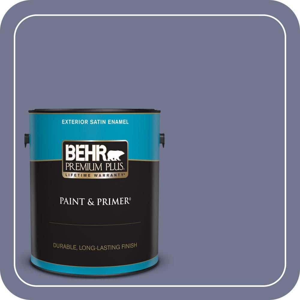 BEHR PREMIUM PLUS 1 gal. #MQ5-7 Little Theater Satin Enamel Exterior Paint & Primer