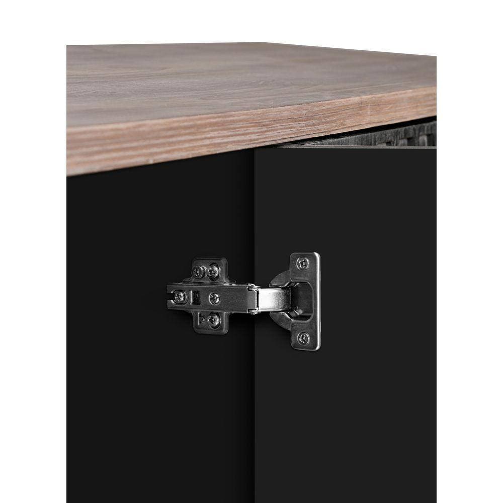 COWLOWN 60 in. W x 15.6 in. D x 32.28 in. H Antique Black Linen Cabinet with 4 Doors and 2 Shelves (3)
