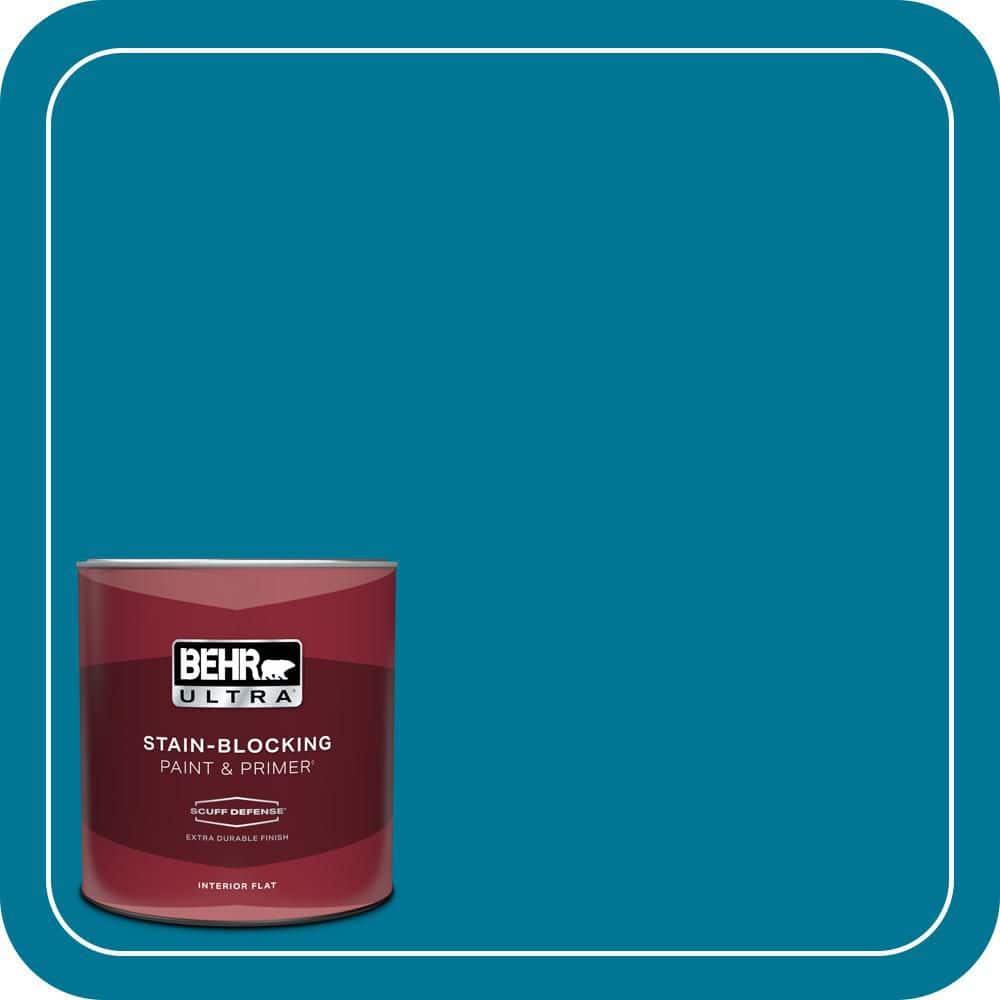 BEHR ULTRA 1 qt. #S-G-520 Blue Luxury Extra Durable Flat Interior Paint & Primer