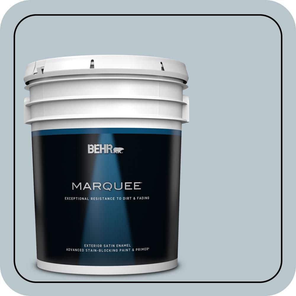 BEHR MARQUEE 5 gal. #N480-2 Flowing Breeze Satin Enamel Exterior Paint & Primer