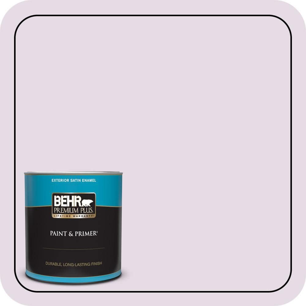 BEHR PREMIUM PLUS 1 qt. #M100-1A Not Quite Purple Satin Enamel Exterior Paint & Primer