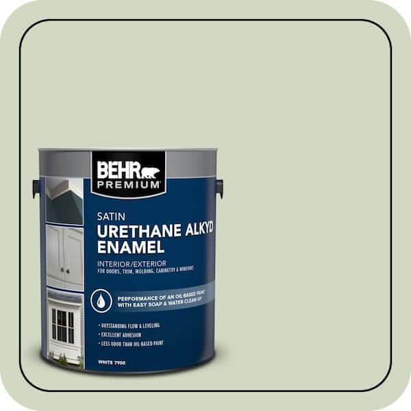 BEHR PREMIUM 1 gal. #M380-2 Glade Green Urethane Alkyd Satin Enamel Interior/Exterior Paint (2)