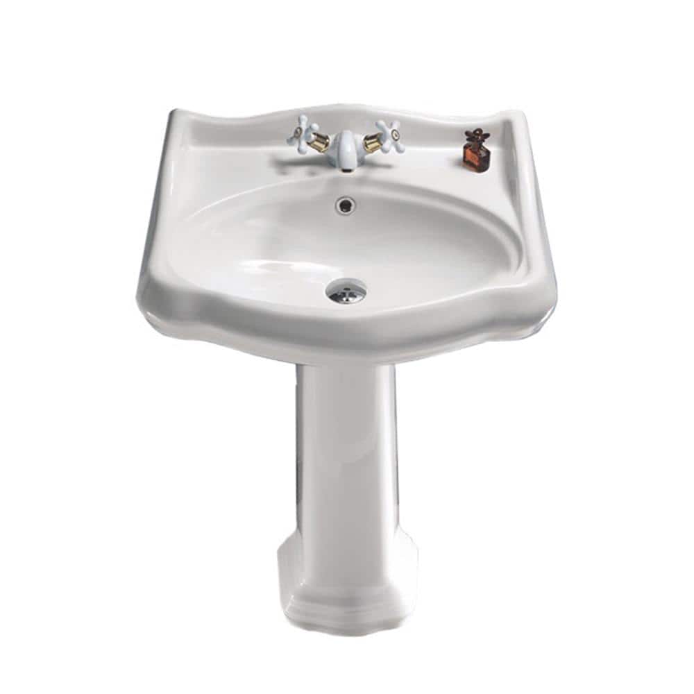 Nameeks Traditional Pedestal Sink in White (1)