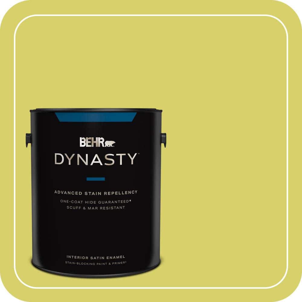 BEHR DYNASTY 1 gal. #P340-4 Lime Tree Satin Enamel Interior Paint & Primer