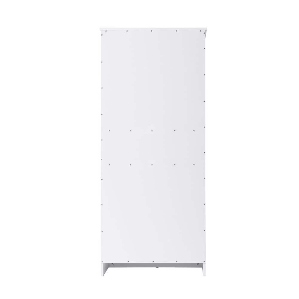 TIMELESS HOME 28 in. W x 18 in. D x 65 in. H White Freestanding Linen Cabinet (3)
