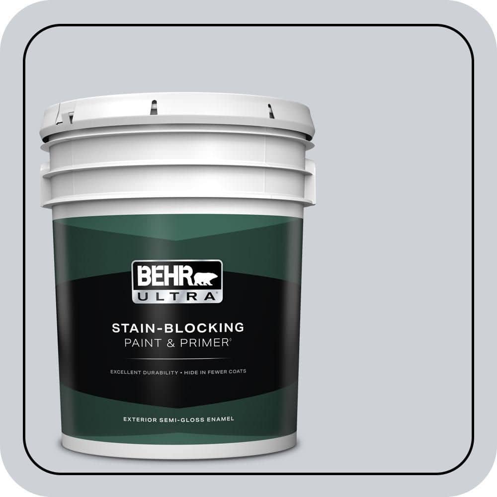 BEHR ULTRA 5 gal. #MQ3-61 Moonlit Snow Semi-Gloss Enamel Exterior Paint & Primer