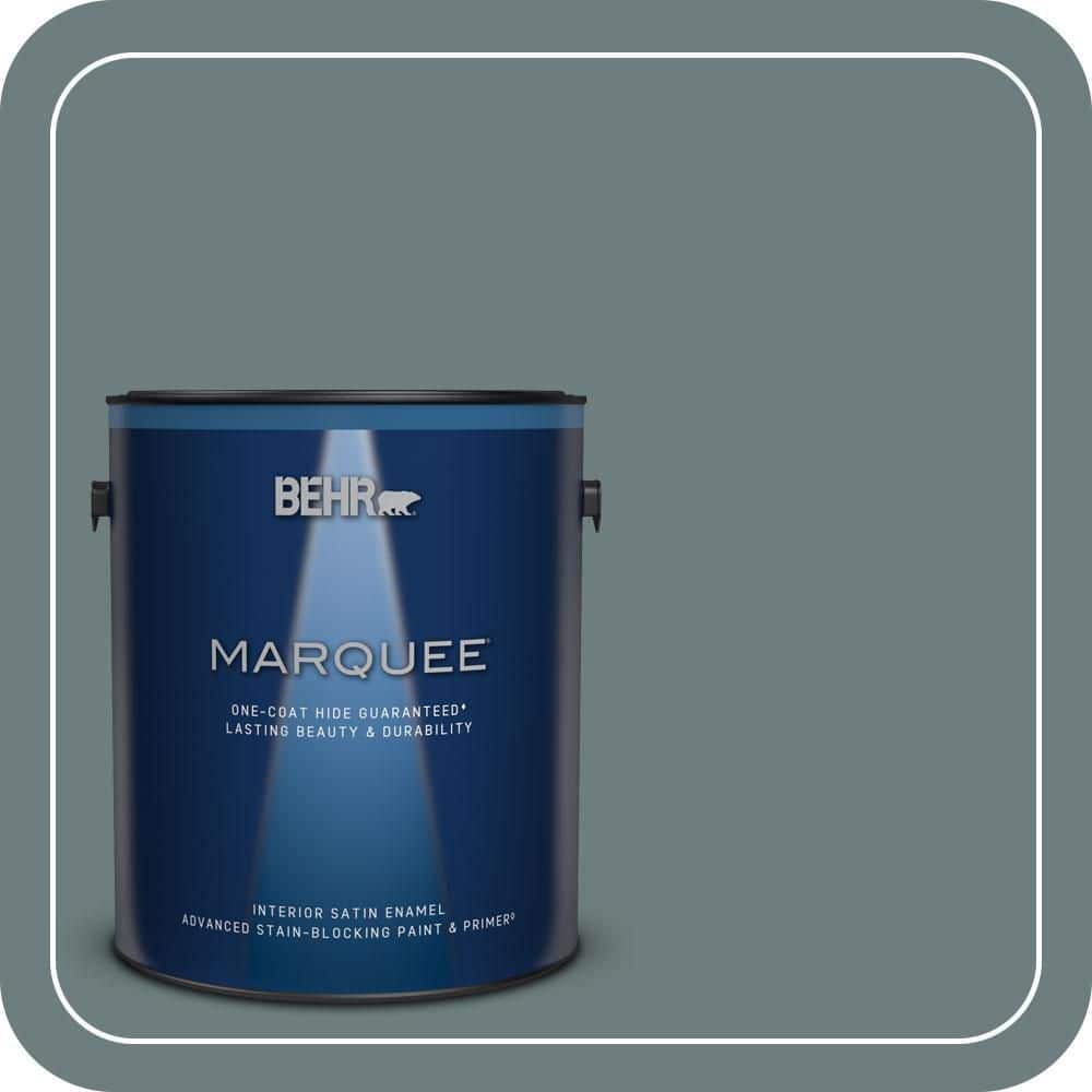 BEHR MARQUEE 1 gal. #N440-5 Coney Island One-Coat Hide Satin Enamel Interior Paint & Primer
