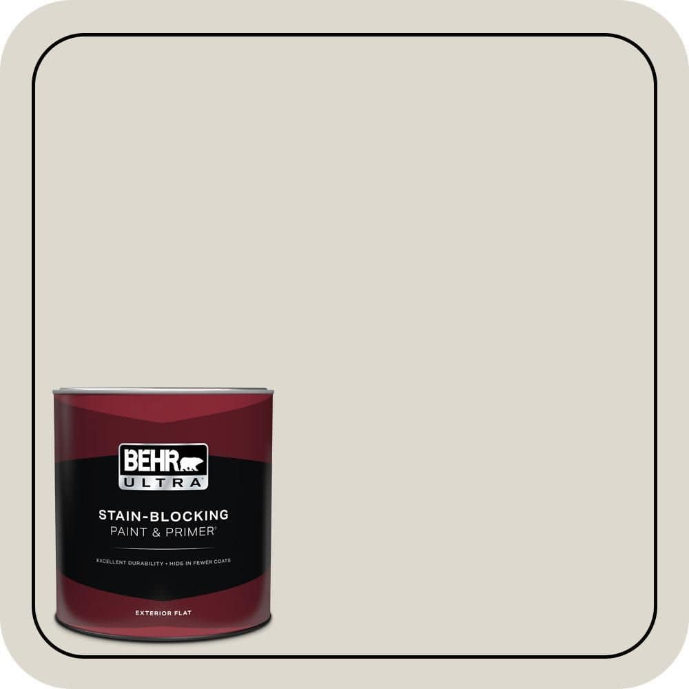 BEHR ULTRA 1 qt. #N320-1 Campfire Ash Flat Exterior Paint & Primer