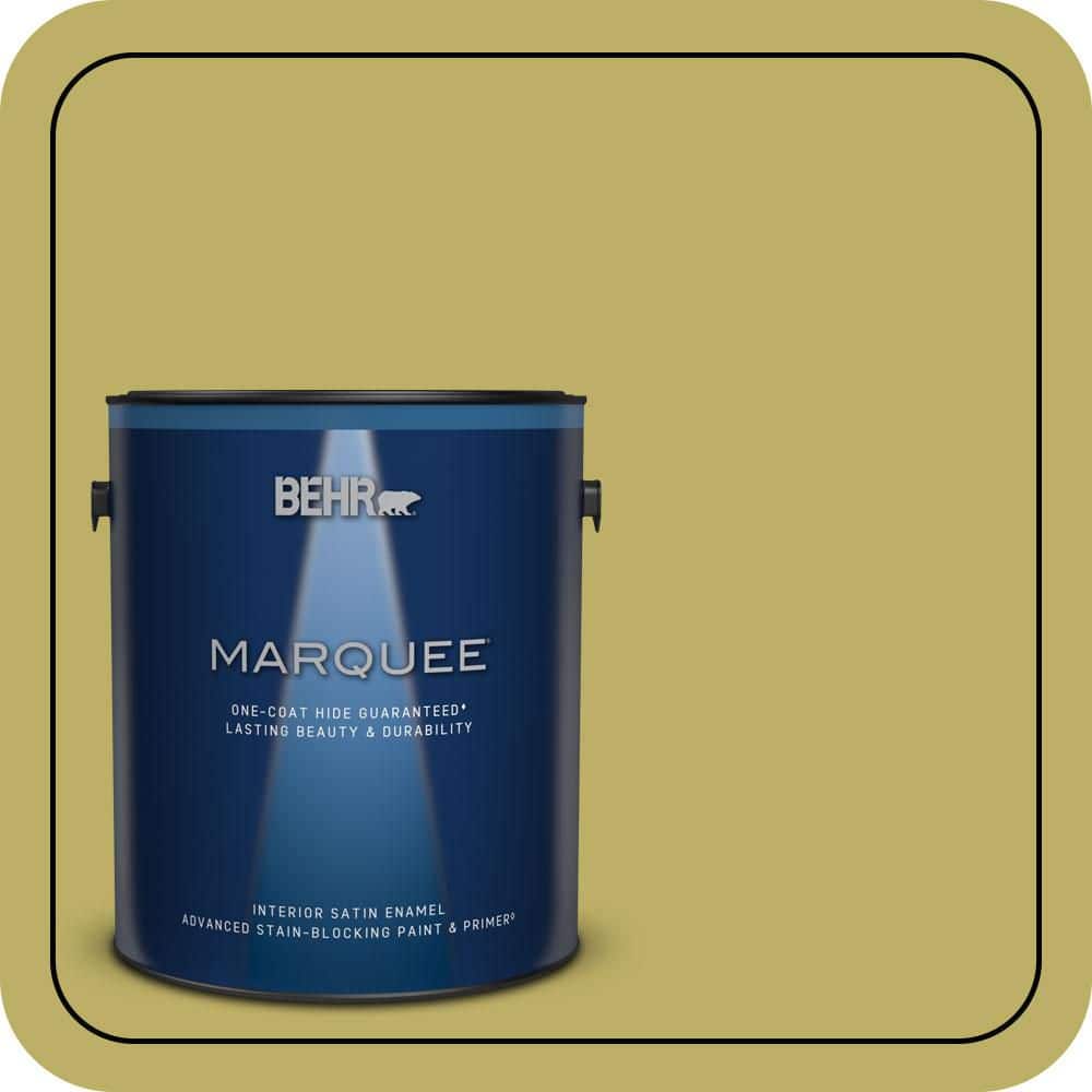 BEHR MARQUEE 1 gal. #MQ4-42 Pistachio One-Coat Hide Satin Enamel Interior Paint & Primer