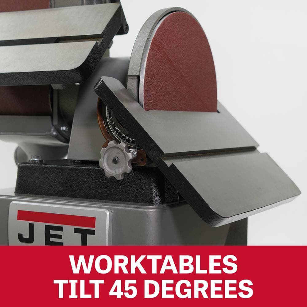 Jet 6 in. x 48 in. Belt and 12 in. Disc VS Finishing/Grinding Machine J-64812VS (3)