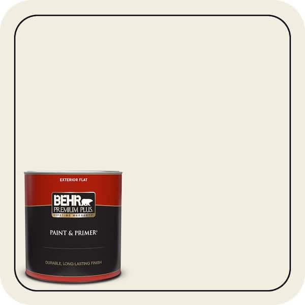 BEHR PREMIUM PLUS 1 qt. Designer Collection #DC-012 White Stone Flat Exterior Paint & Primer (2)