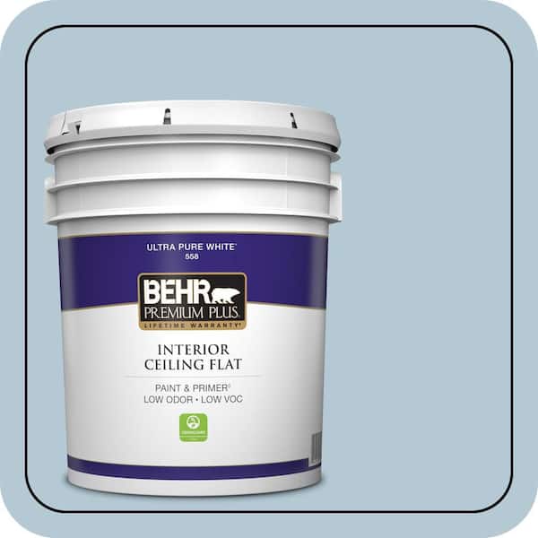 BEHR PREMIUM PLUS 5 gal. #HDC-CT-16A English Hollyhock Ceiling Flat Interior Paint & Primer (2)