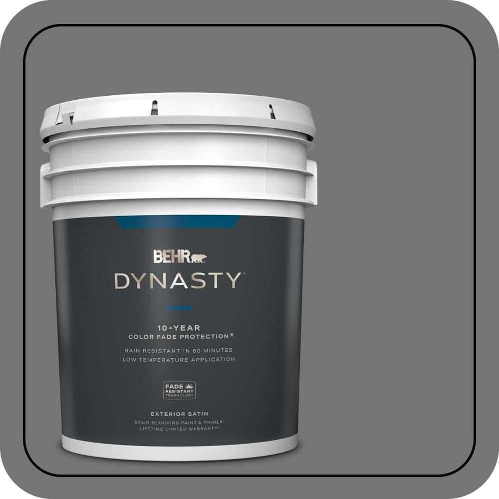 BEHR DYNASTY 5 gal. #N520-5 Iron Mountain Satin Enamel Exterior Stain-Blocking Paint & Primer