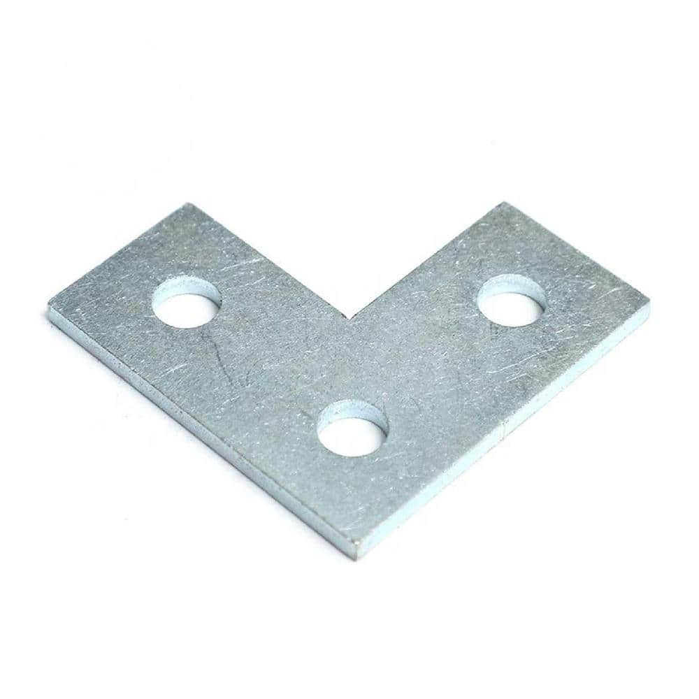 NEWHOUSE ELECTRIC 3-Hole Bracket Corner Electro-Galvanized Steel Strut Channel Bracket, Silver, No Magnets (1)