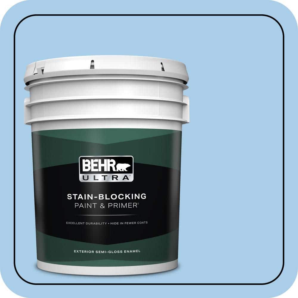 BEHR ULTRA 5 gal. #P520-2 French Porcelain Semi-Gloss Enamel Exterior Paint & Primer