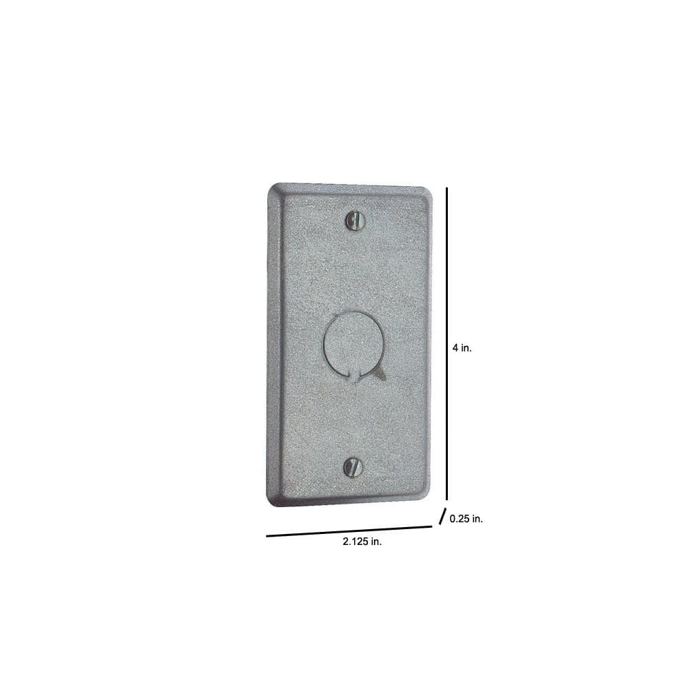 Steel City Blank Metallic Handy Box Cover with 1/2 in. Knockout (58C6-25R) (4)