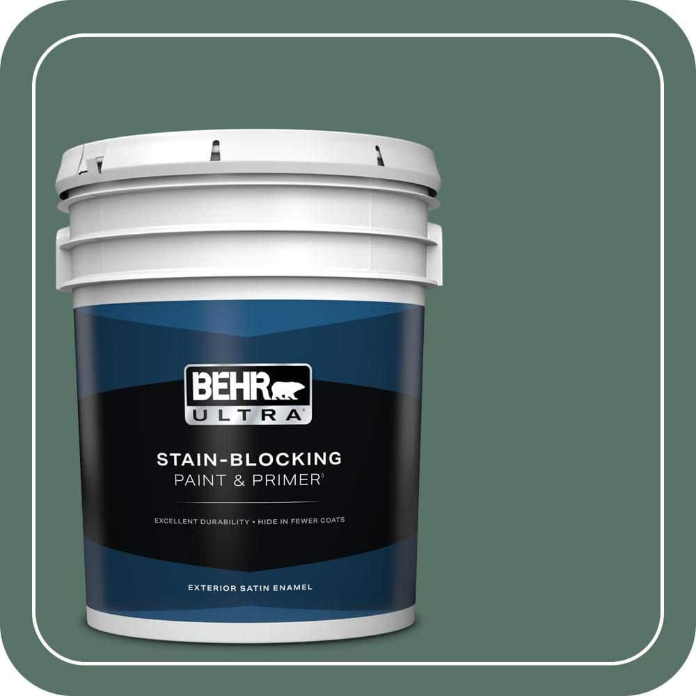 BEHR ULTRA 5 gal. #470F-6 Hilltop Satin Enamel Exterior Paint & Primer