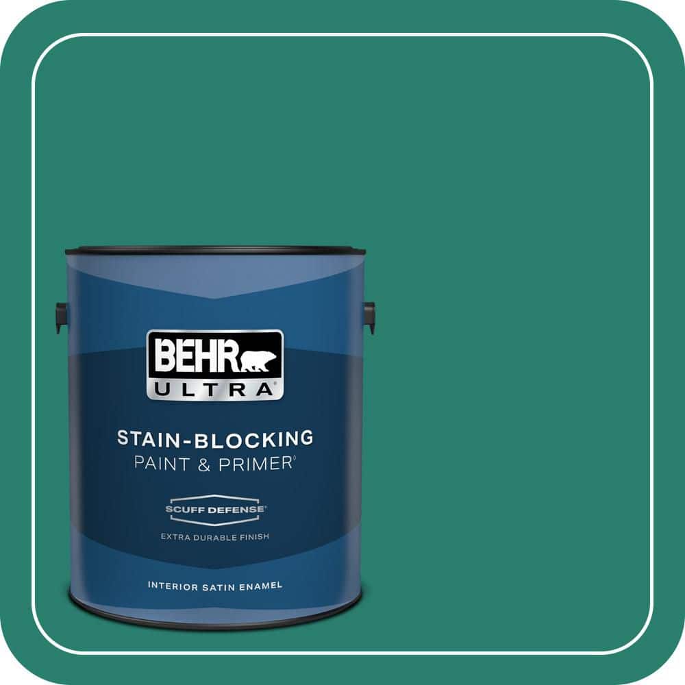 BEHR ULTRA 1 gal. #P440-7 Mermaid Sea Extra Durable Satin Enamel Interior Paint & Primer