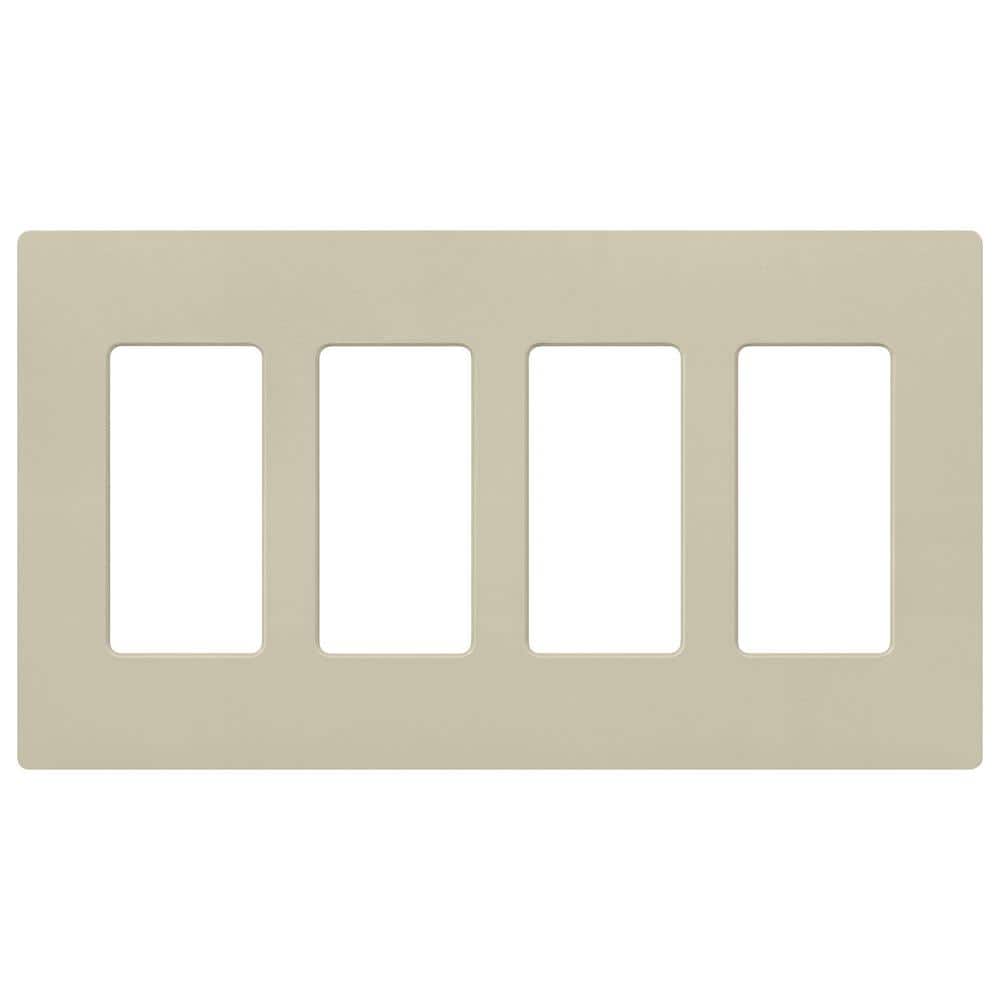Lutron Claro 4 Gang Wall Plate for Decorator/Rocker Switches, Satin, Clay (SC-4-CY) (1-Pack)