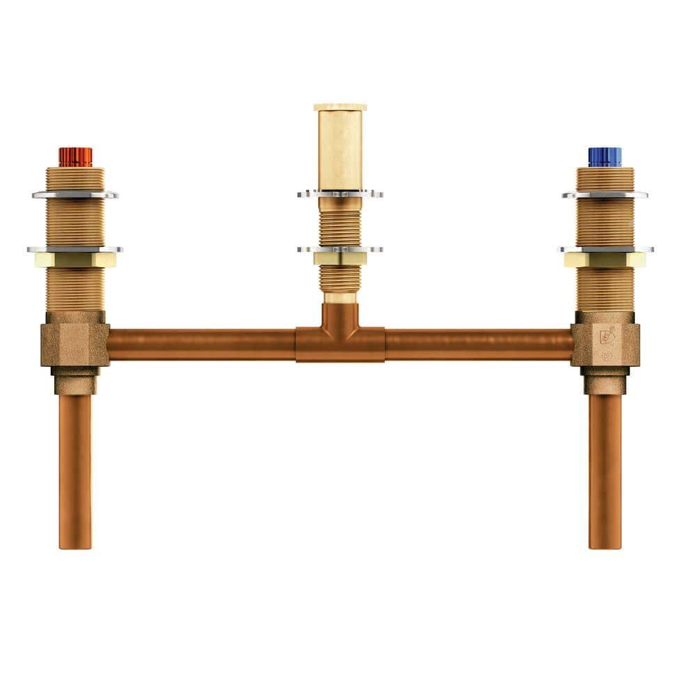 MOEN 2-Handle 3-Hole Roman Tub 10 in. Center Rough-In Valve - 1/2 in. CC Connection