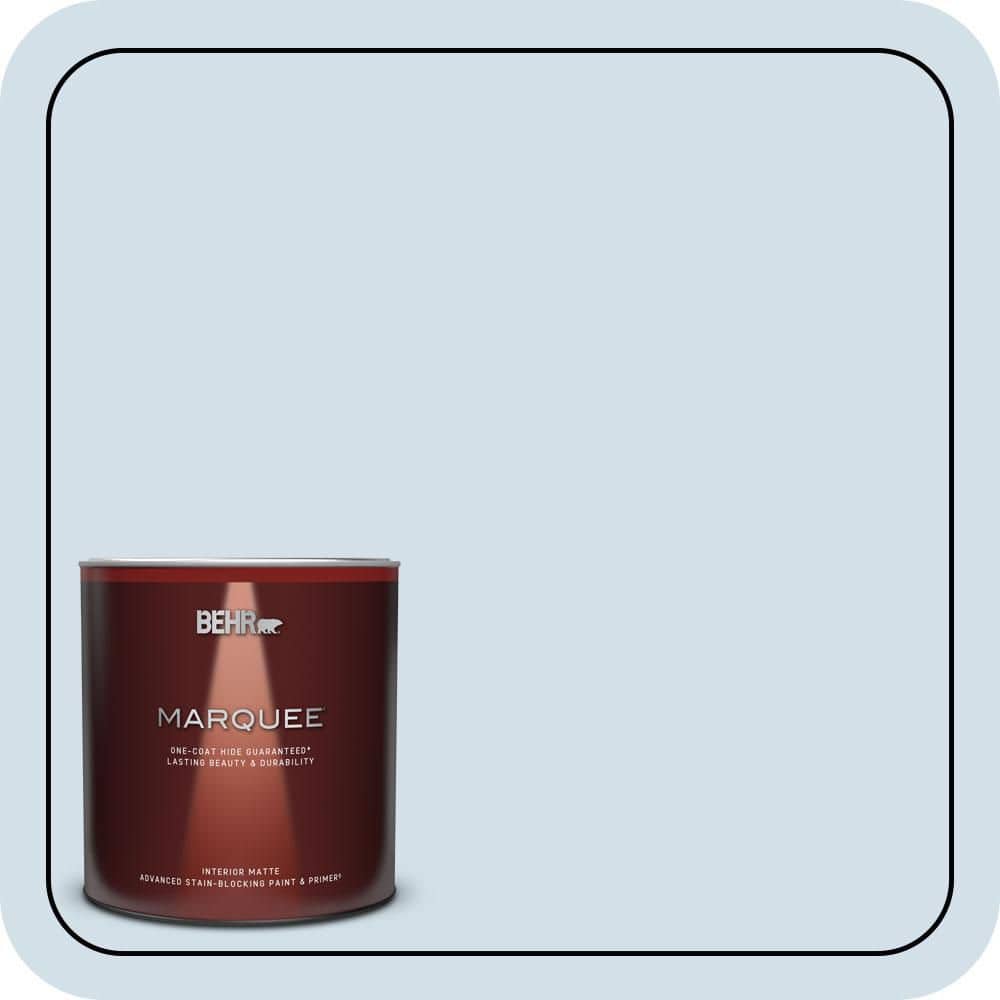 BEHR MARQUEE 1 qt. #580E-1 Rain Drop Matte Interior Paint & Primer
