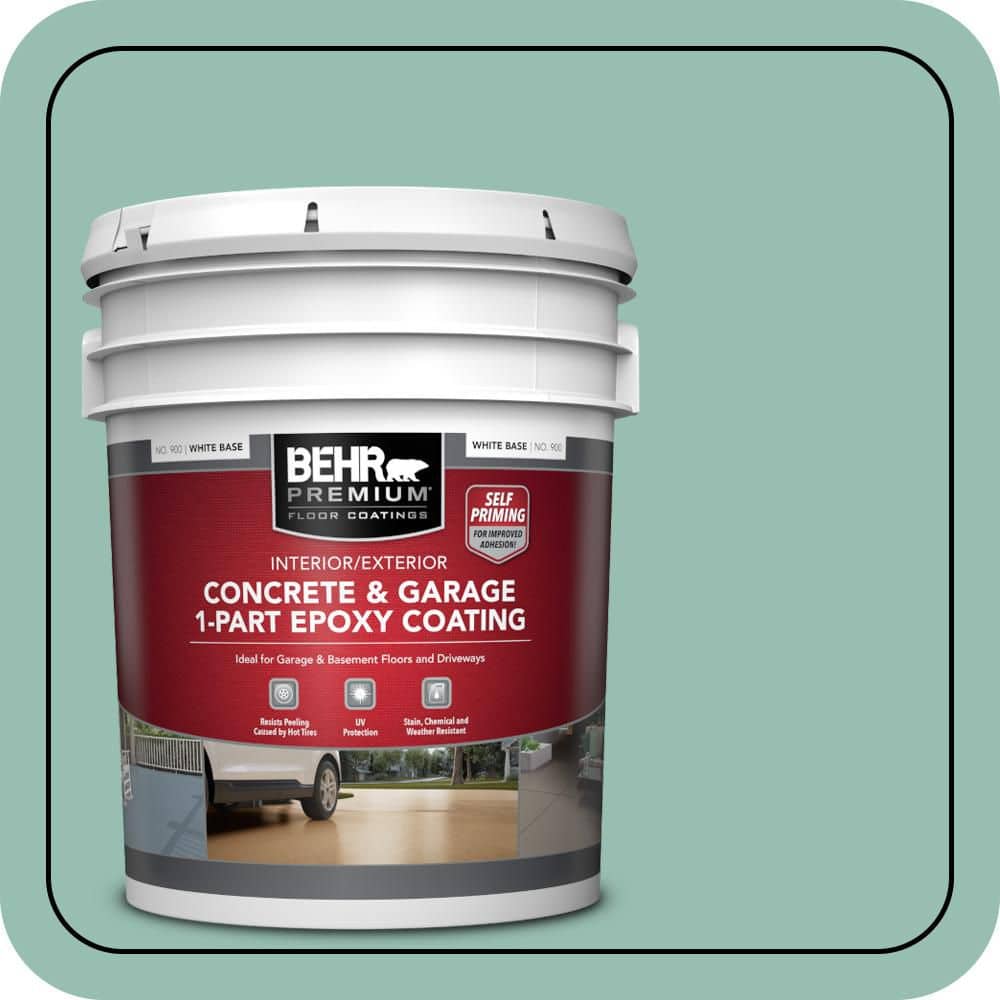 BEHR PREMIUM 5 gal. #PPU12-07 Spring Stream Self-Priming 1-Part Epoxy Satin Interior/Exterior Concrete and Garage Floor Paint (1)