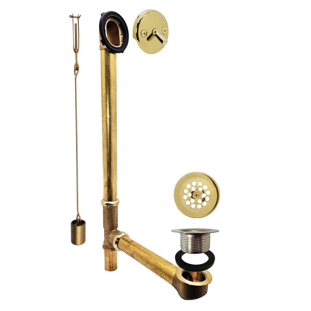 Westbrass 22 in. Brass Trip Lever Bath Waste Drain (3)