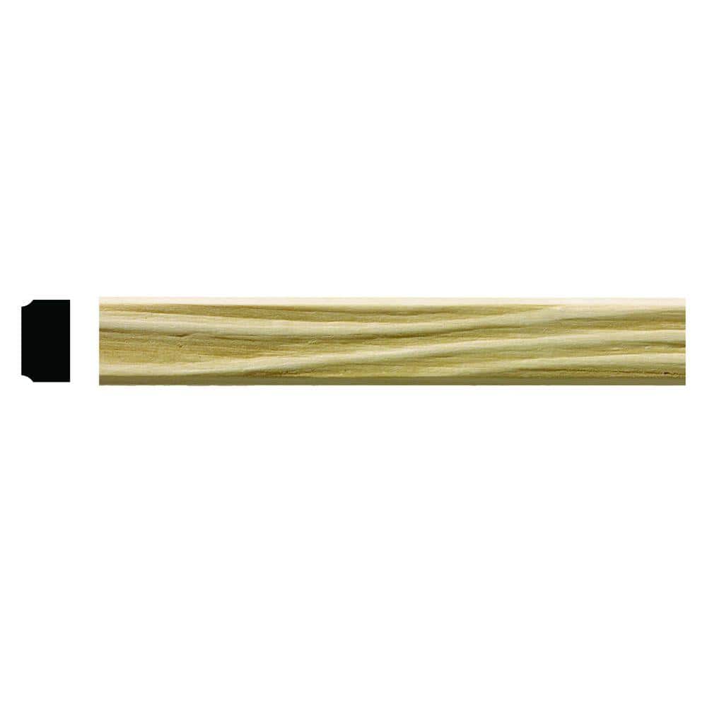 Ornamental Mouldings 7/16 in. x 3/4 in. x 96 in. Hardwood White Unfinished Wave Trim Moulding (1)