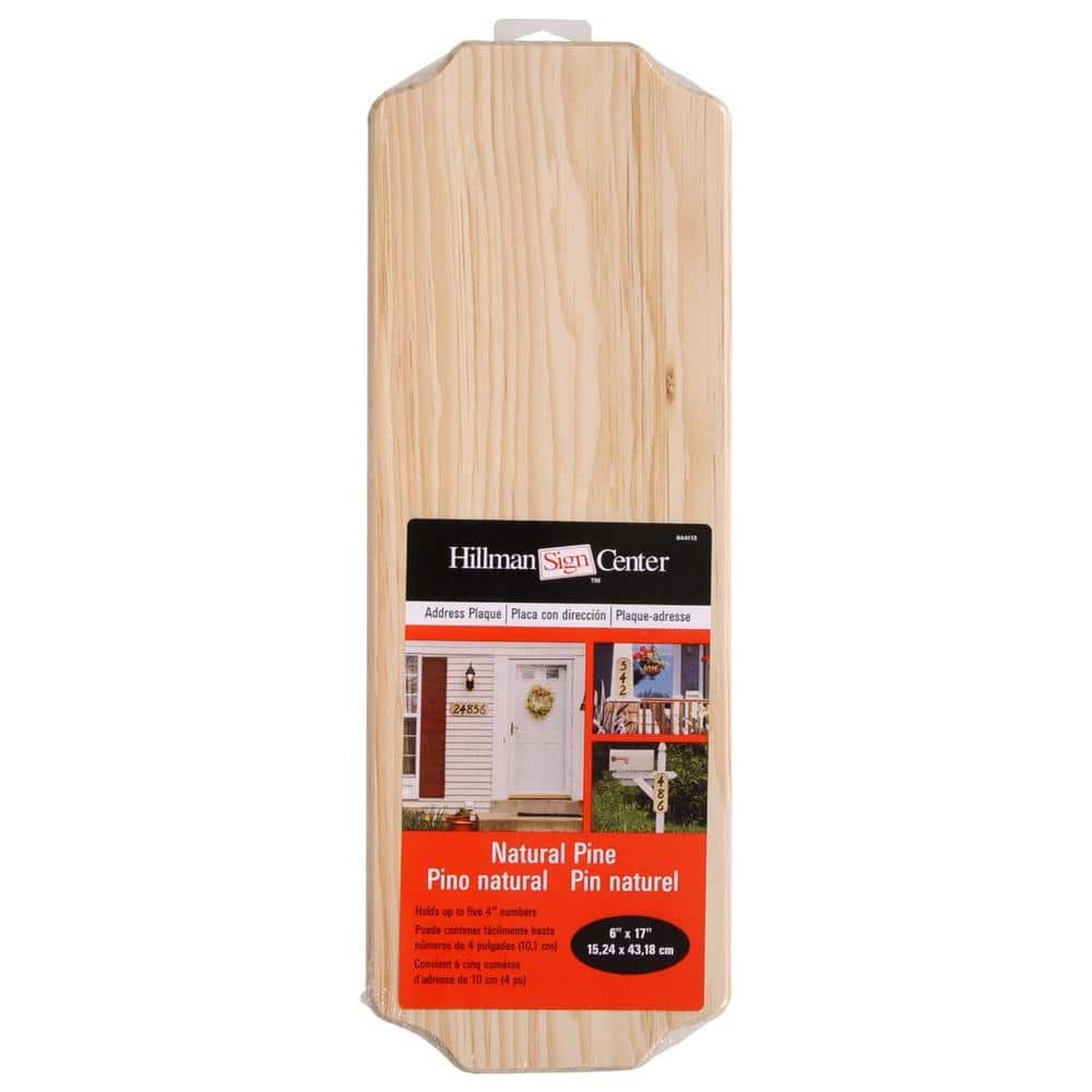 The Hillman Group 5-1/4 in. x 16 in. Natural Pine Address Plaque