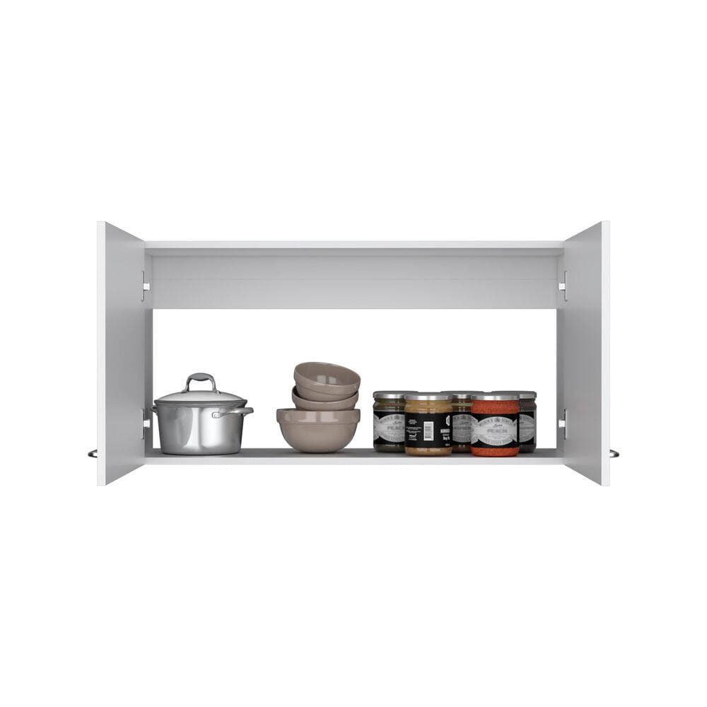 Tahanbath 12.60 in. W x 39.30 in. D x 19.30 in. H Bathroom Storage Wall Cabinet in White with 2 Shelves and 2 Door (3)