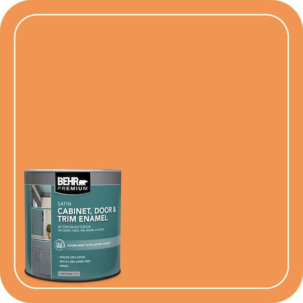 BEHR PREMIUM 1 qt. #P230-6 Toucan Satin Enamel Interior/Exterior Cabinet, Door & Trim Paint (2)