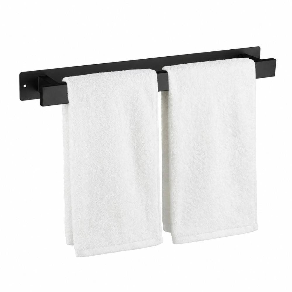 Unbranded 16-Inch Stainless Steel Bathroom Towel Bar with Wall Mounting, Self-Adhesive or Screws, Rust-Proof Black (1)