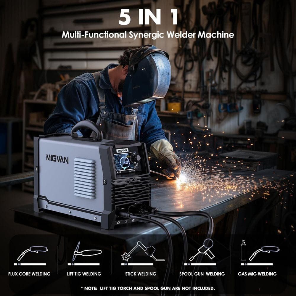 MYWISH 180 Amp 110V/220V 5-in-1 Synergic Electric Multi-Process Welder with 2T/4T Control (2)
