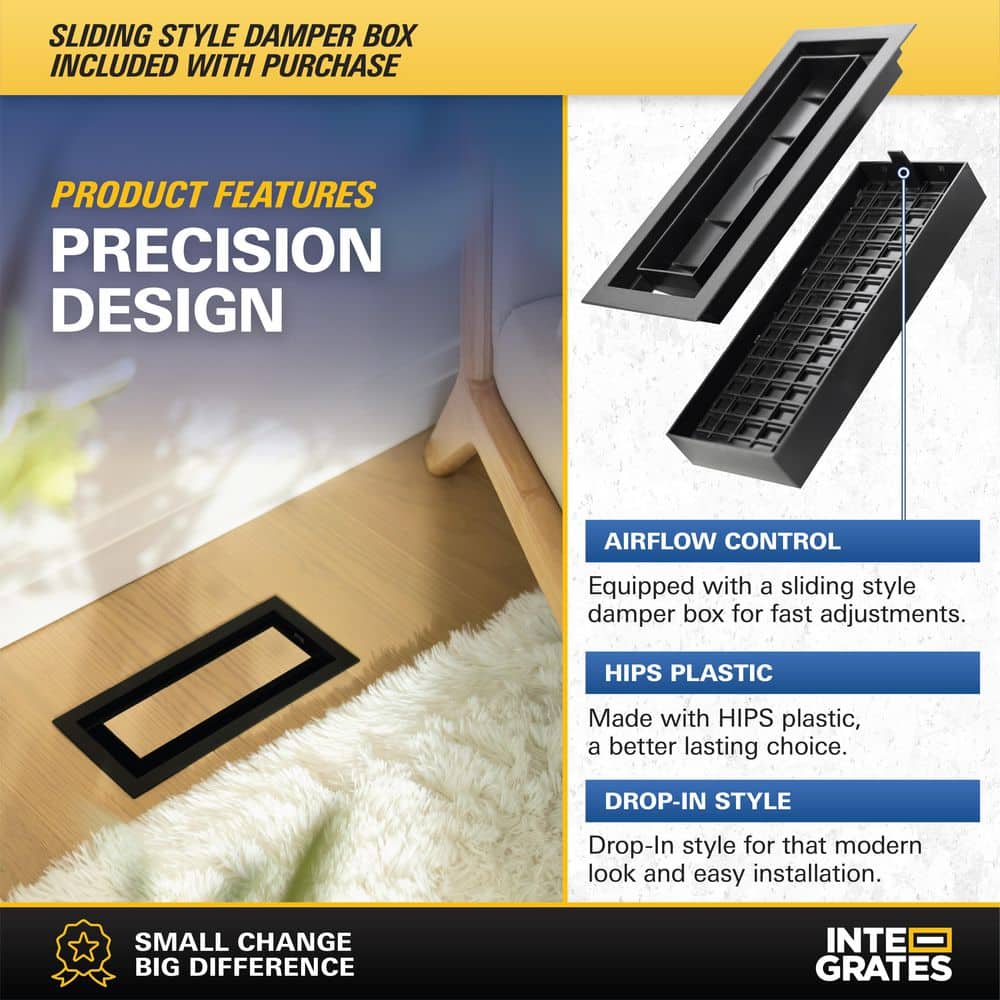Inte-Grates 2 in. 12 in. Customizable Plastic Floor Register (4)
