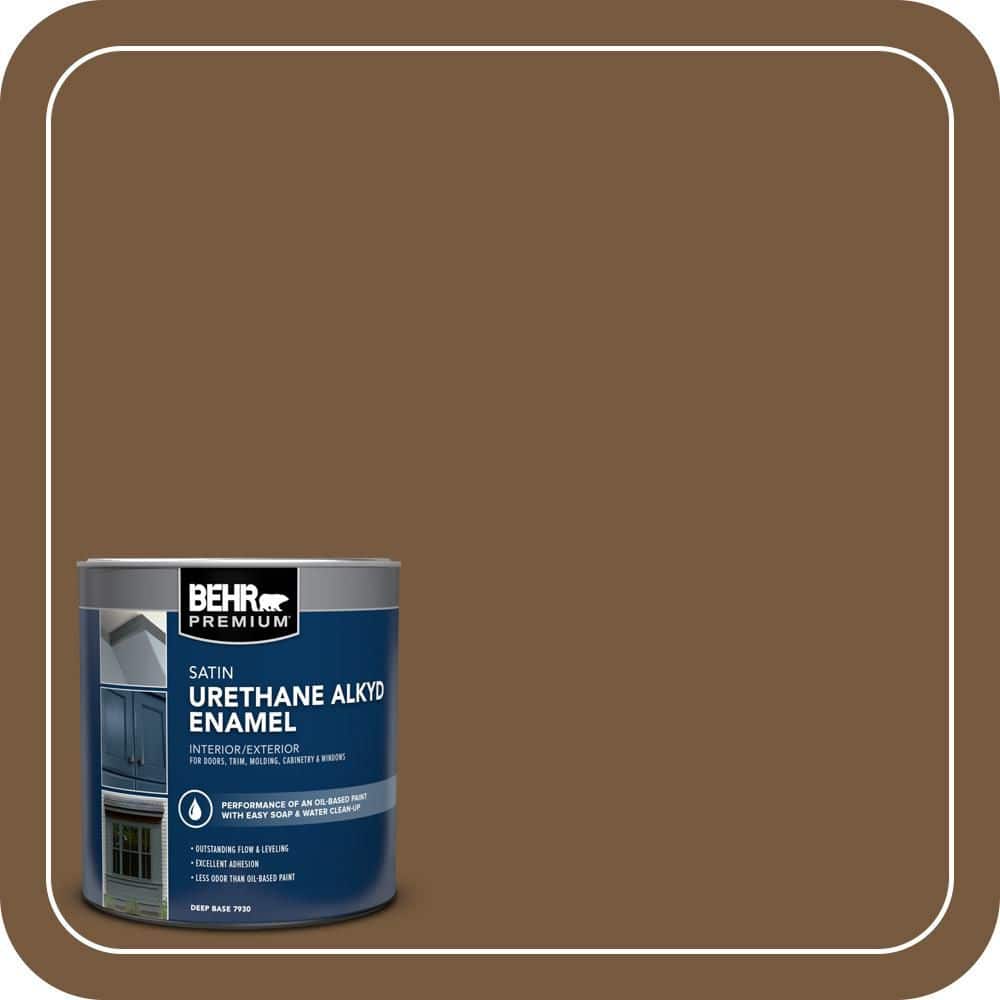 BEHR PREMIUM 1 qt. #290F-7 Wooden Cabin Satin Enamel Urethane Alkyd Interior/Exterior Paint (1)