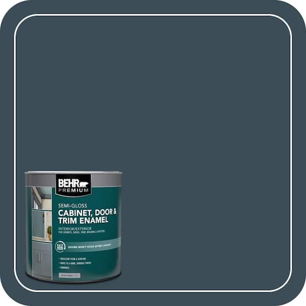BEHR PREMIUM 1 qt. #SC-101 Atlantic Semi-Gloss Enamel Interior/Exterior Cabinet, Door & Trim Paint (2)