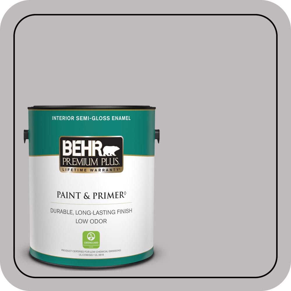 BEHR PREMIUM PLUS 1 gal. #PPU16-11 Grape Creme Semi-Gloss Enamel Low Odor Interior Paint & Primer