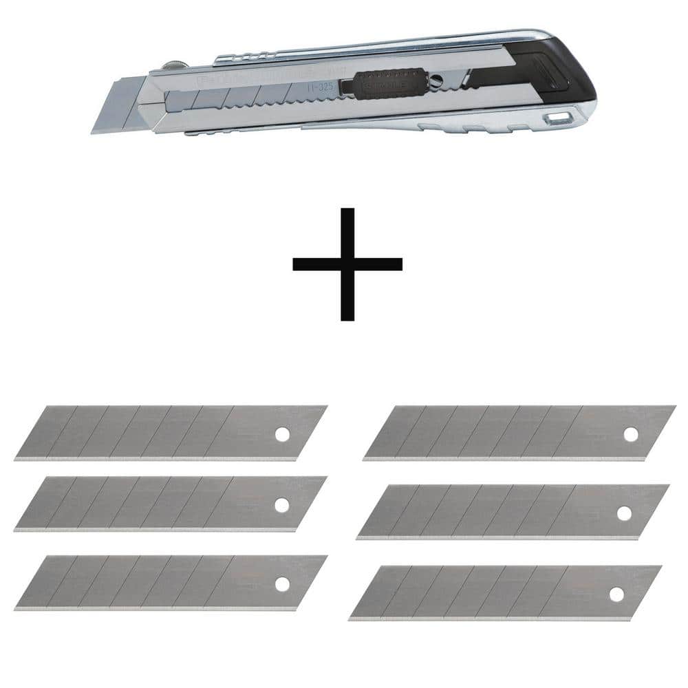 Stanley 25 mm Xtreme Snap-Off Knife with 25 mm Heavy-Duty Snap-Off Blades (20 piece)