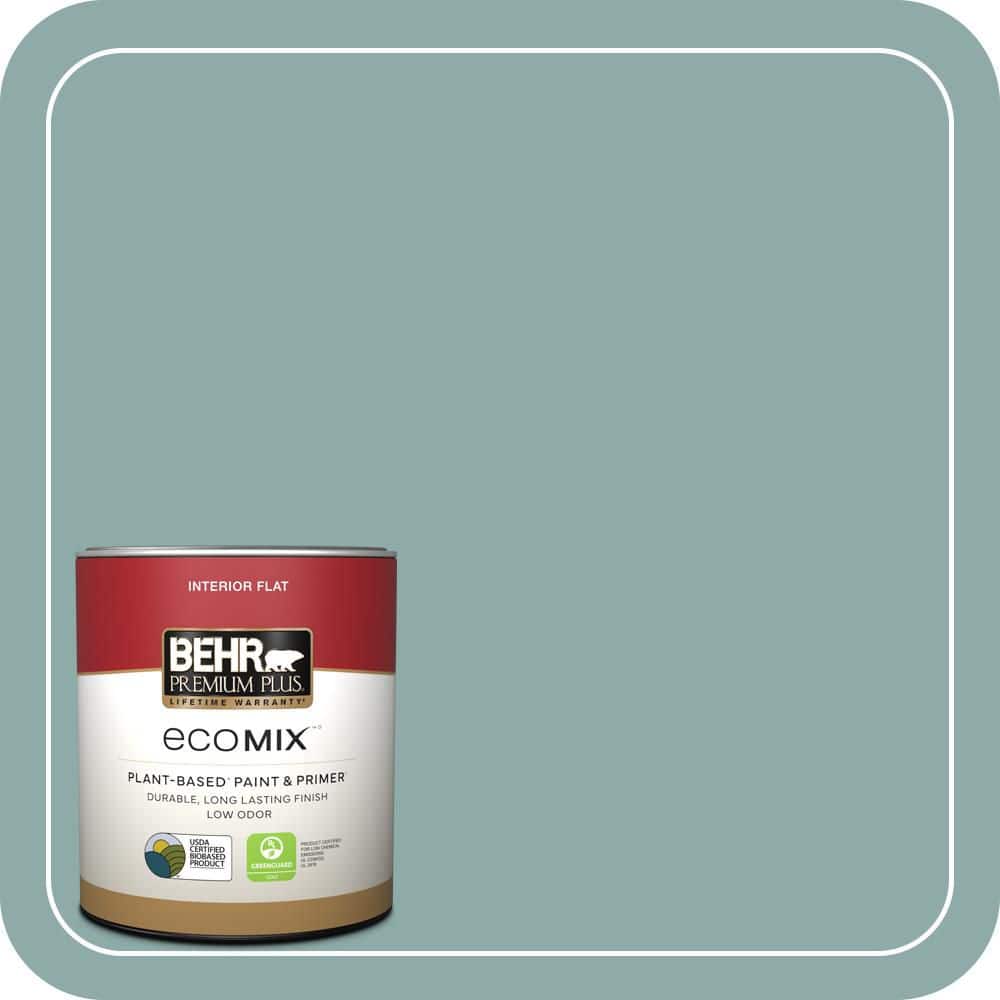 BEHR PREMIUM PLUS 1 qt. Home Decorators #HDC-CL-25 Oceanus Flat EcoMix Plant-Based Interior Paint & Primer (1)