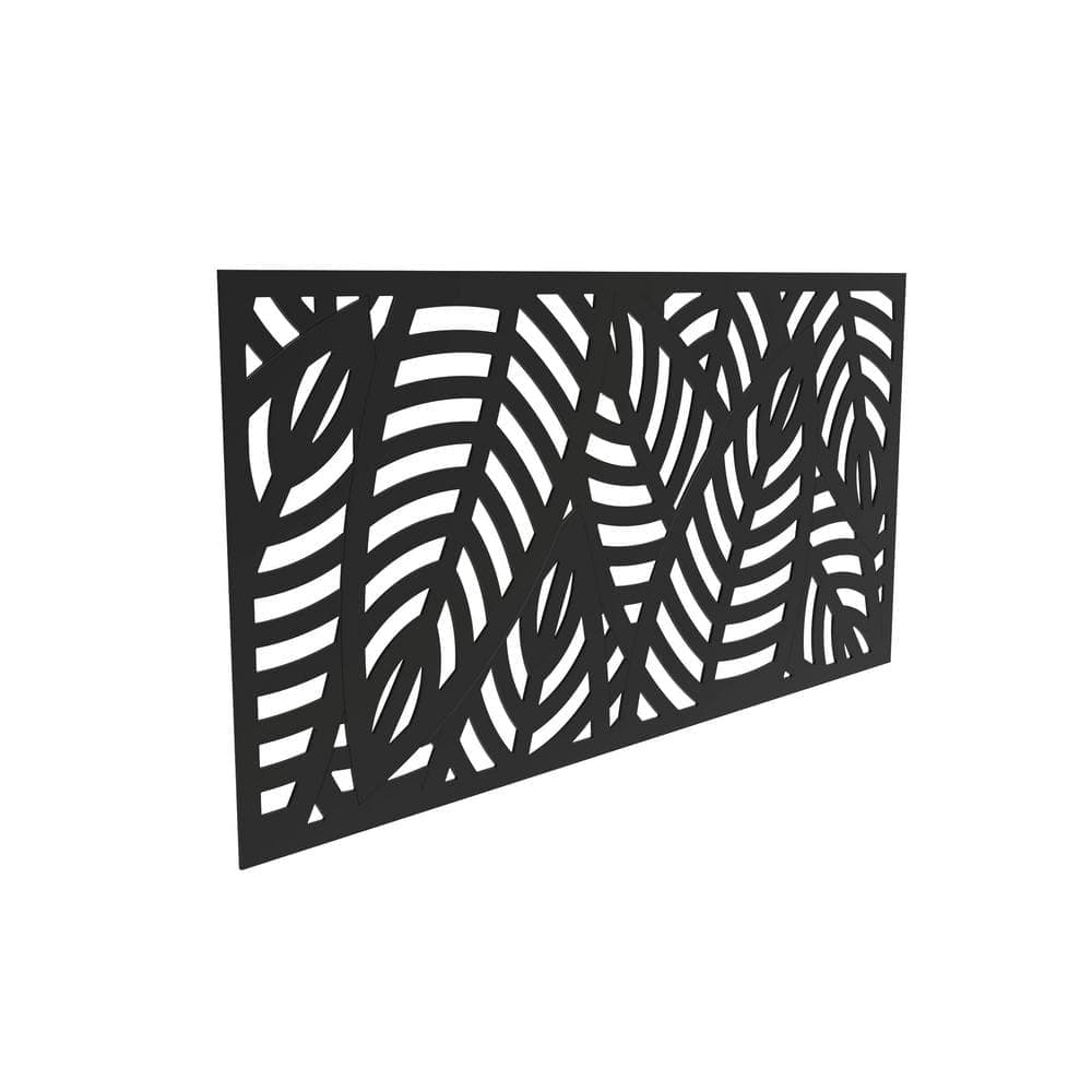 Barrette Outdoor Living 3 ft. x 6 ft. Sanibel Black Polypropylene Decorative Screen Panel (3)