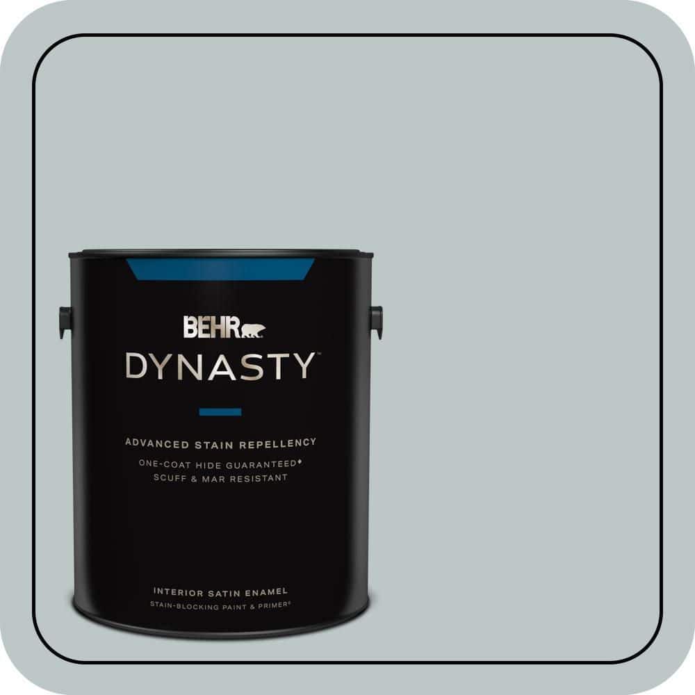 BEHR DYNASTY 1 gal. #PPU12-10 Misty Morn Satin Enamel Interior Stain-Blocking Paint and Primer