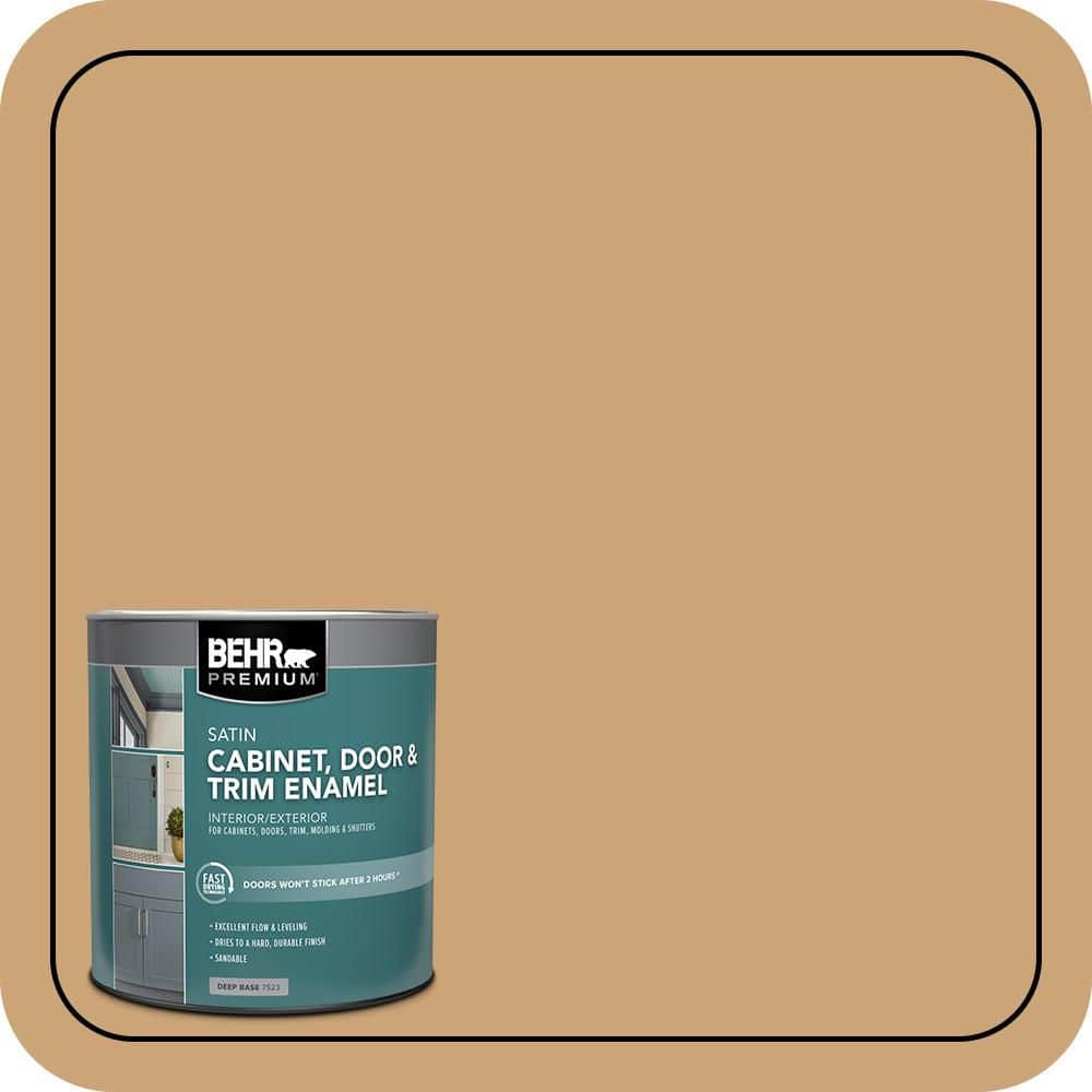 BEHR PREMIUM 1 qt. #HDC-AC-13 Butter Nut Satin Enamel Interior/Exterior Cabinet, Door & Trim Paint (1)