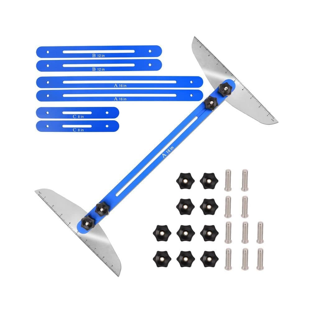 Unbranded Universal Stair Tread Template Tool Adjustable Angle Aluminum Alloy Stair Gauge Set for Measuring Treads Risers Shelves (1)